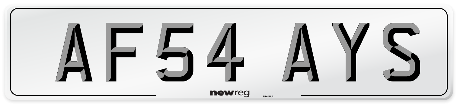 AF54 AYS Number Plate from New Reg